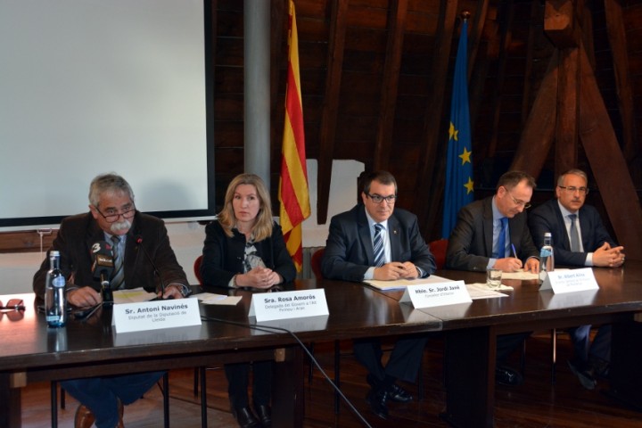 El diputat Antoni Navinés a la Seu d'Urgell, on el conseller d’Interior, Jordi Jané, ha presidit aquest divendres la presentació dels projectes del CAT 112 i de la Direcció General de Protecció Civil