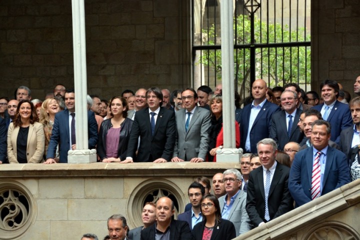 El president de la Diputació de Lleida a l’Acte per al traspàs de rodalies a la Generalitat, que s’ha celebrat aquest dimecres al Palau de la Generalitat